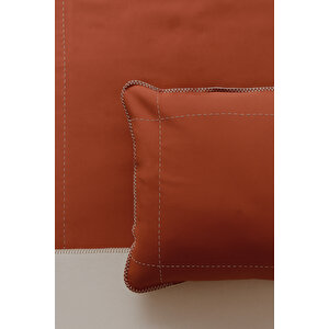 Luna Kiremit Çizgili Çoban Dikişli %100 Pamuklu Tek Kişilik Yatak Örtüsü