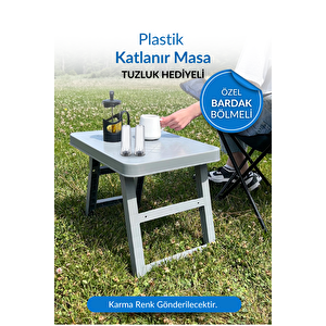 Katlanabilir Bardak Bölmeli Masa Piknik Masası Plastik Masa Taşınabilir Masa-1. Sınıf Kalite