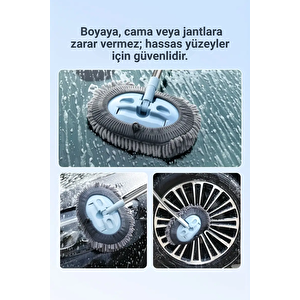 Çok Fonksiyonlu Mikrofiber Araba Yıkama Fırçası Teleskopik Uzun Saplı Detay Fırçası Oto Mopu