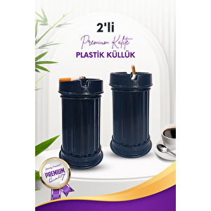2 Adet Siyah Çizgili Dekoratif Plastik Kokusuz Yanmaz Küllük Kül Tablası