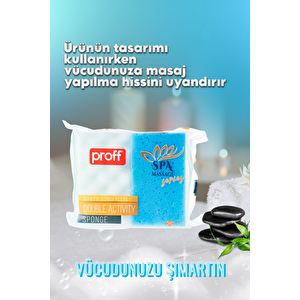 2 Adet Banyo Vücut Duş Masaj Süngeri Spa Süngeri Banyo Terapi Süngeri- Paketli