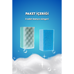 2 Adet Banyo Vücut Duş Masaj Süngeri Spa Süngeri Banyo Terapi Süngeri- Paketli