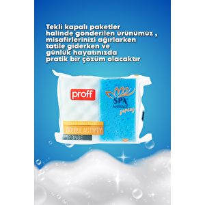 6 Adet Banyo Vücut Duş Masaj Süngeri Spa Süngeri Banyo Terapi Süngeri- Paketli