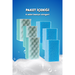 6 Adet Banyo Vücut Duş Masaj Süngeri Spa Süngeri Banyo Terapi Süngeri- Paketli