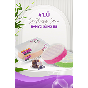 4 Adet Banyo Vücut Duş Masaj Süngeri Spa Süngeri Banyo Terapi Süngerleri
