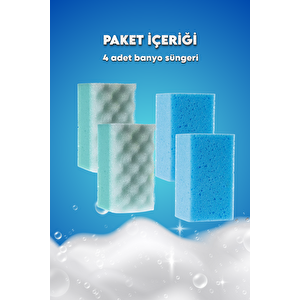 4 Adet Banyo Vücut Duş Masaj Süngeri Spa Süngeri Banyo Terapi Süngeri- Paketli