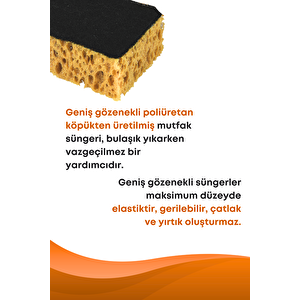 4 Adet Lifli Düz Bulaşık Süngeri – Özel Dokulu, Dayanıklı Geniş Gözenekli Mutfak Süngeri Seti