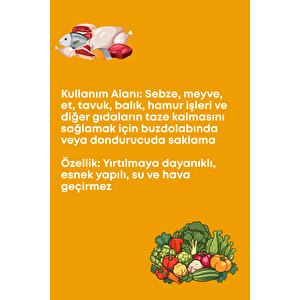 4 Adet 15’li Buzdolabı Poşeti Büyük Boy – Dayanıklı Gıda Saklama Torbası –30x45cm