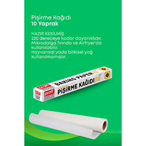 6 Adet 10 Metre Hazır Kesilmiş Fırın Pişirme Kağıdı – Yağ Geçirmez Fırın Kağıdı