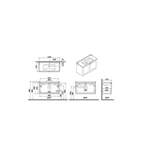 Vitra Root Classic Kapaklı Lavabo Dolabı 100 Cm Mat Beyaz (klasik Lavabo Dahil) 68743