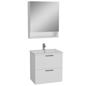 Vitra Mia Demonte Set, 60 Cm, Çekmeceli, (lavabo Dolabı, Raflı-dolaplı Ayna), Beyaz 66049