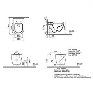 Vitra Asma Klozet, S60 Smoothflush, 54 Cm, 7510l003-0075