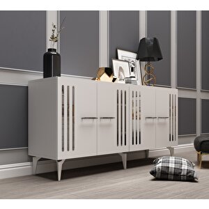 Junnes Pleksi̇ Desenli̇ Konsol BEYAZ-GÜMÜŞ Beyaz-Gümüş