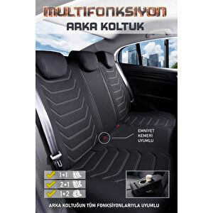 Peugeot 308 Hatchback 2013-17 Lüx Deri Detaylı Oto Koltuk Kılıfı Ön Arka Takım Carbon Serisi Si̇yah Beyaz Siyah-Beyaz