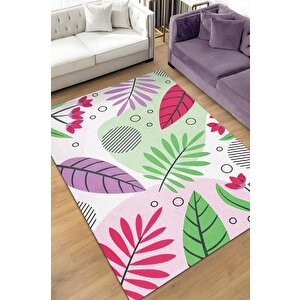 Etnik Desenli Yaz Halısı,çiçekli Halı, Renkli Balkon,yıkanabilir Dış Mekan Halısı 100x150 cm