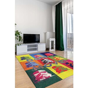 Kıpırdama Film Halısı Star Wars Temalı Film Halısı Çok Renkli Star Wars Filmi Halısı 100x150 cm