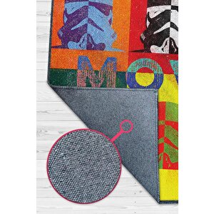 Kıpırdama Film Halısı Star Wars Temalı Film Halısı Çok Renkli Star Wars Filmi Halısı 100x150 cm