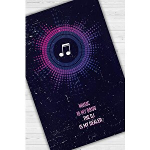 Müzik Bağımlısı Art Müzik Halısı Koyu Renkli Müzik Halısı Ritim Figürlü Renkli Modern Halı 200x300 cm