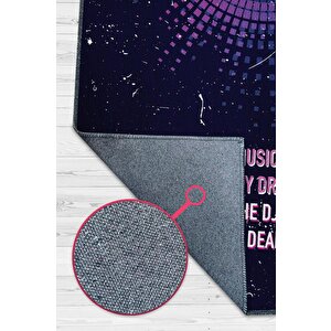 Homshtag Müzik Bağımlısı Art Müzik Halısı Koyu Renkli Müzik Halısı Ritim Figürlü Renkli Modern Halı