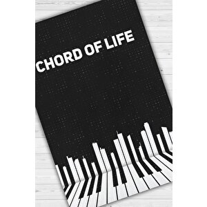 Hayatın Akordu Siyah Müzik Sever Halısı Art Müzik Halısı Piyanist Halısı Müzisyene Hediye 80x120 cm