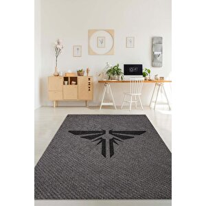 Last Of Us Atesböceği Halısı Siyah Gri Renk Halı Last Of Us Dizisi Sever Halısı Modern Halı 80x120 cm