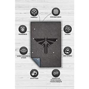 Homshtag Last Of Us Atesböceği Halısı Siyah Gri Renk Halı Last Of Us Dizisi Sever Halısı Modern Halı