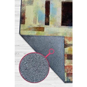 Yaza Çıkan Labirent Çok Renkli Mutfak Halısı Soyut Salon Halısı Geometrik Desenli Halı 200x300 cm