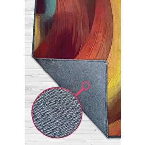 Çömlek Çok Renkli Mutfak Halısı Soyut Salon Halısı Geometrik Desenli Halı 100x150 cm