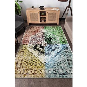 Hogwarts Binaları Harry Potter Desenli Halı Çok Renkli Halı Harry Potter Film Sever Halısı 120x180 cm