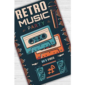 Retro Müzik Çok Renkli Müzik Sever Halısı Müzisyene Hediye Halı Müzik Figürlü Halı 160x240 cm