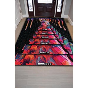 Homshtag Trooper Film Halısı Star Wars Temalı Film Halısı Siyah Kırmızı Renkli Star Wars Filmi Halı