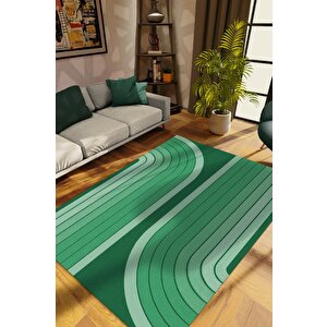 Soyut Yeşil Oturma Odası Halısı Mid-century Yıkanabilir Dekoratif Halı Yeşil Modern Halı 200x300 cm
