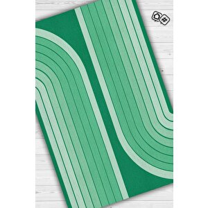Soyut Yeşil Oturma Odası Halısı Mid-century Yıkanabilir Dekoratif Halı Yeşil Modern Halı 200x300 cm