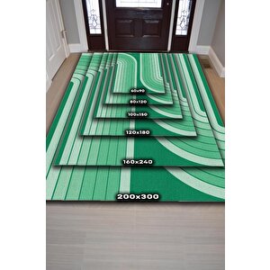 Homshtag Soyut Yeşil Oturma Odası Halısı Mid-century Yıkanabilir Dekoratif Halı Yeşil Modern Halı