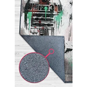 Yıldız Karakterler Film Halısı Star Wars Temalı Film Halısı Gri Renkli Star Wars Filmi Halı 120x180 cm