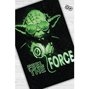 Gücü Hisset Film Halısı Star Wars Temalı Film Halı Siyah Yeşil Renk Star Wars Filmi Halısı 160x240 cm