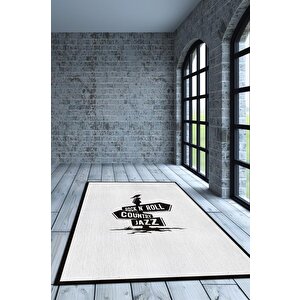 Üç Müzik Tarzı Düz Renkli Halı Siyah Beyaz Halı Caz Rock Sever Halısı Müzisyene Hediye Halı 160x240 cm