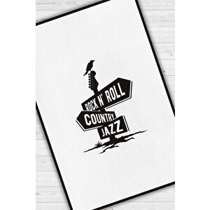 Üç Müzik Tarzı Düz Renkli Halı Siyah Beyaz Halı Caz Rock Sever Halısı Müzisyene Hediye Halı 160x240 cm