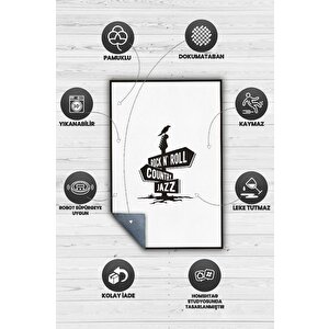 Homshtag Üç Müzik Tarzı Düz Renkli Halı Siyah Beyaz Halı Caz Rock Sever Halısı Müzisyene Hediye Halı