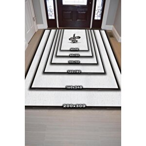 Homshtag Üç Müzik Tarzı Düz Renkli Halı Siyah Beyaz Halı Caz Rock Sever Halısı Müzisyene Hediye Halı