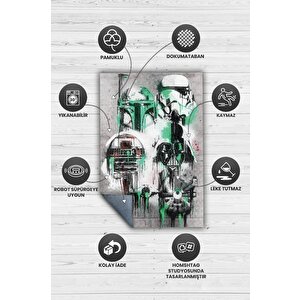 Homshtag Yıldız Karakterler Film Halısı Star Wars Temalı Film Halısı Gri Renkli Star Wars Filmi Halı