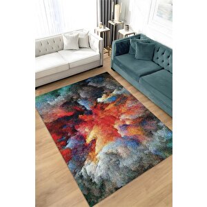 Patlama Çok Renkli Mutfak Halısı Soyut Desenli Salon Halısı Dekoratif Halı Renkli Halı 120x180 cm