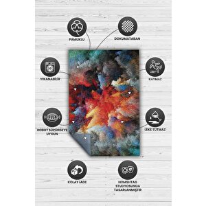 Homshtag Patlama Çok Renkli Mutfak Halısı Soyut Desenli Salon Halısı Dekoratif Halı Renkli Halı