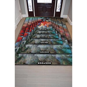 Homshtag Patlama Çok Renkli Mutfak Halısı Soyut Desenli Salon Halısı Dekoratif Halı Renkli Halı