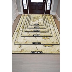 Homshtag Orta Dünya Yüzüklerin Efendisi Desenli Halı Bej Renk Yüzüklerin Efendisi Film Sever Halısı