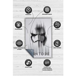 Homshtag Ölmek İçin Doğmuş Film Halısı Star Wars Temalı Film Halısı Gri Renk Star Wars Filmi Halısı