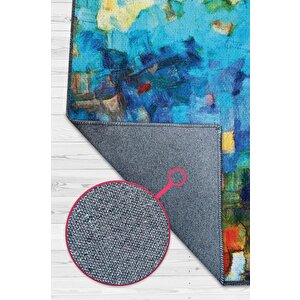 Renkli Rüya Bahar Halısı, İnce Yazlık Halı, Çok Renkli Halı Geometrik Desenli Salon Halısı 120x180 cm