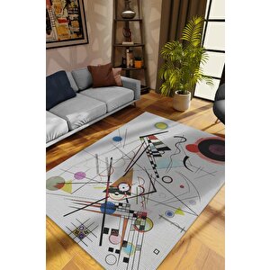 Kompozisyon,kandinsky Sanat Halısı,geometrik Oturma Odası Halı,pamuklu Dokuma Tabanlı Halı 100x150 cm