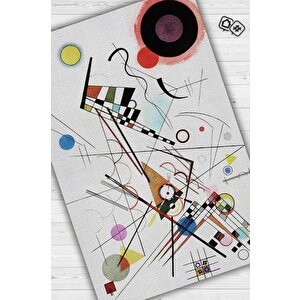 Kompozisyon,kandinsky Sanat Halısı,geometrik Oturma Odası Halı,pamuklu Dokuma Tabanlı Halı 100x150 cm