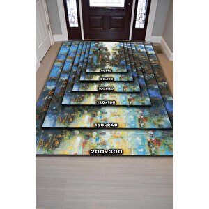 Homshtag Yağmurlu Bir Hikaye Çok Renkli Mutfak Halısı Soyut Salon Halısı Özel Tasarım Halı